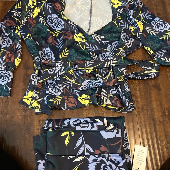 Floral Wrap Top and Skirt Set - Picture 1 of 3